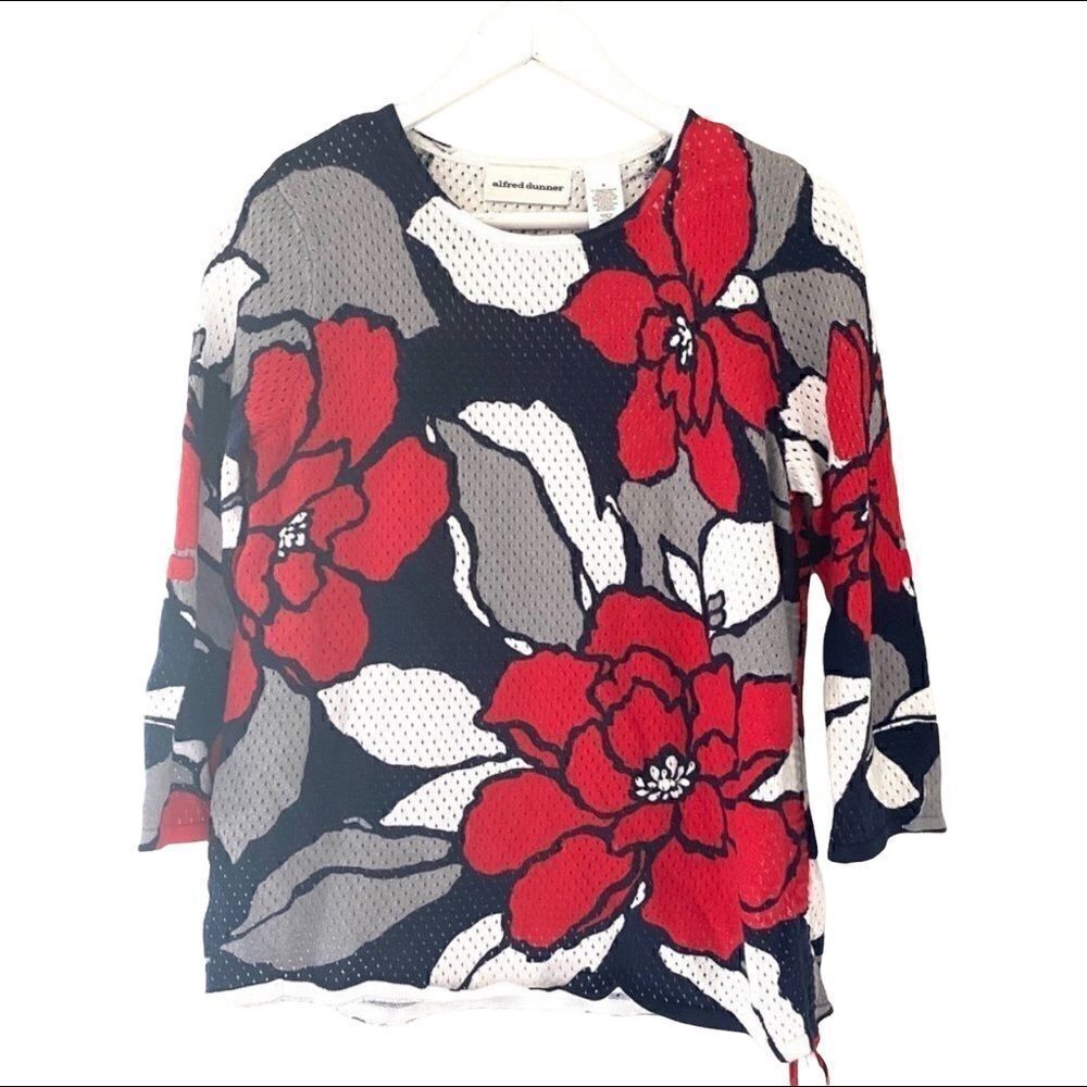 Alfred Dunner Flora red blue rouged side small